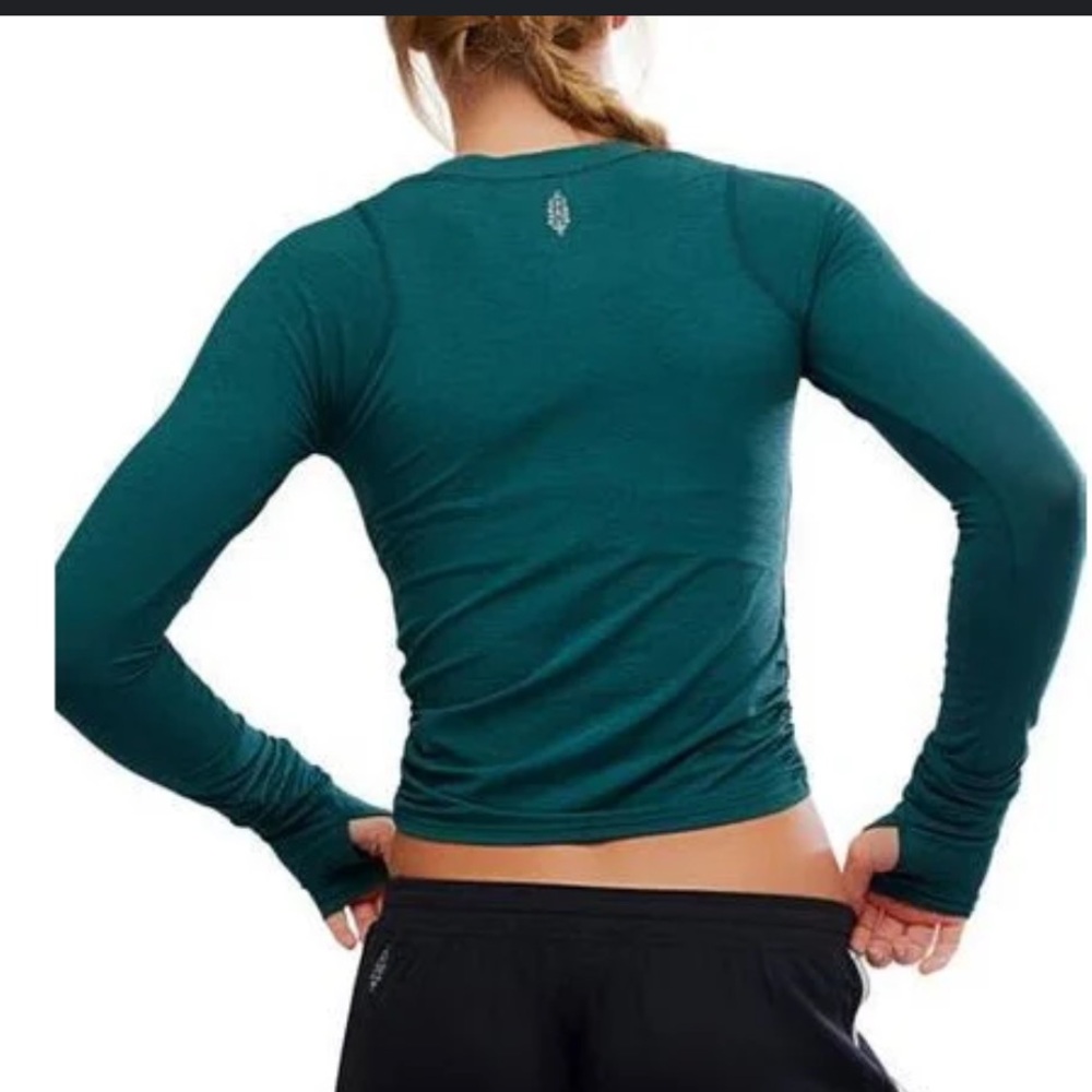 Free People Teal Long Sleeve Top